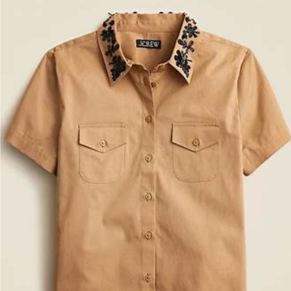 J. Crew Shirt with Black Embroidery